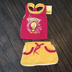 NWT tweety racerback tank with skort 18 month